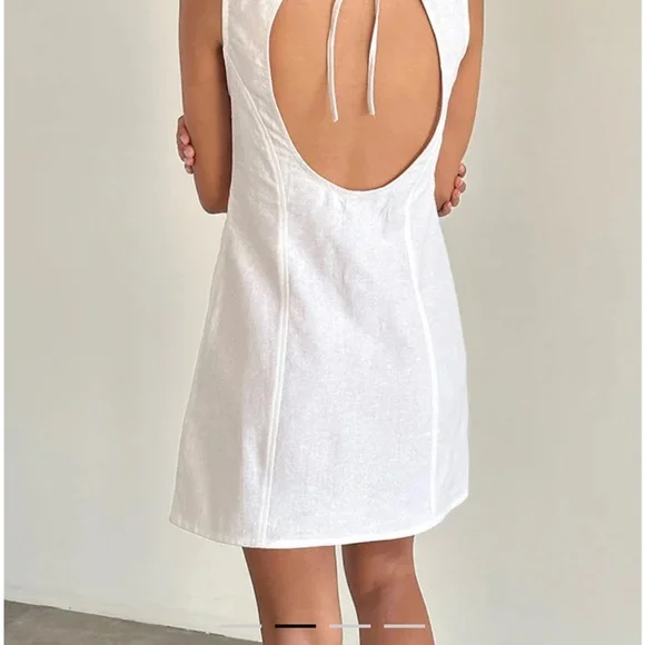 Motel Rocks White Backless Halter Sundress - Picture 3 of 6